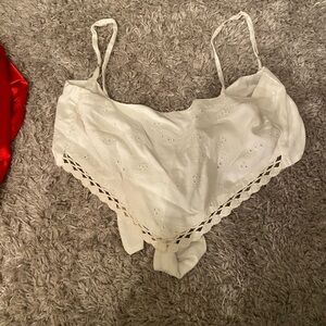 White Triangle Crop Top